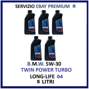 5L 5W-30 OLIO MOTORE ORIGINALE per BMW TWIN POWER TURBO LONGLIFE 04 LL-04 5W30 - Foto 1 di 1
