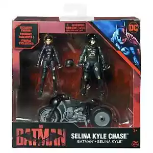 Dc The Batman Selina Kyle Chase Playset With Motorcycle Batman & Selina Toys New - Foto 1 di 5