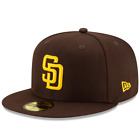 MLB San Diego Padres SD 59FIFTY 5950 Men's Fitted New Era Hat Cap Brown Yellow