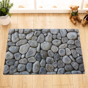 Natural Pebble Stone Wall Home Floor Door Mat Kitchen Carpet Absorbent Bath Mat - Picture 1 of 9