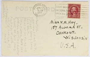 USAT, "Thomas,"/Dependents, Honolulu, HIT--Oshkosh, WI/2-C. on PC of Ship/1925! - Picture 1 of 2