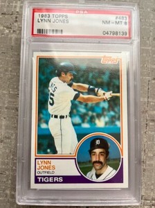 1983 TOPPS #483 LYNN JONES PSA 8