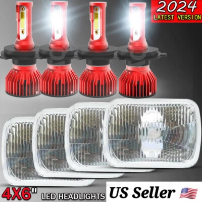 4Pcs For Isuzu NQR NPR NPR-HD Kenworth 4''x6" LED Headlights Hi/Lo Sealed Beam+ — 第 1/4 张图片
