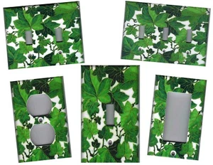 GREEN IVY LEAVES HOME WALL DECOR LIGHT SWITCH PLATES AND OUTLETS - Picture 1 of 31