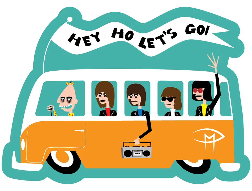 Ramones Rockaway Beach 3" Die Cut Sticker The Ramones Original Doug Mansfield