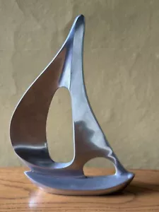 Modernist Aluminium Sailing Boat Sculpture 12" - Picture 1 of 22