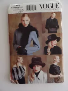 UNCUT ORIGINAL Vogue Pattern V315 - Misses' Fur Accessories Hats, Collar, Scarf - Picture 1 of 2