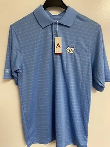 North Carolina Tar Heels Antigua Elevate 3 Button Polo Shirt Blue Men's Large - Picture 1 of 3