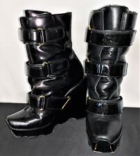 LOUIS VUITTON BLACK EXTREME WEDGE BOOTIES RUNWAY Fall/Winter '06 sz 9/40