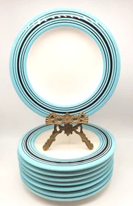 SET MIT 4 LAURIE GATES FREIZEIT BLUES SALAT SEITENPLATTEN 9 3/4" türkisbraunes Band - Bild 1 von 5