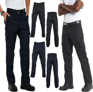 Erwachsene Arbeitskleidung vorne flach Cargo Action Hose Herren volle Länge Taschen Hose - Bild 1 von 8