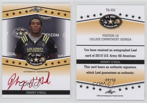 2013 Leaf US Army All-American Bowl Tour Red Ink /10 Johnny O'Neal #TA-JO2 Auto