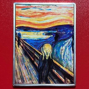 2014 SOLOMON ISLANDS $1 PROOF SILVER PLATED "THE SCREAM" EDVARD MUNCH BOOK+COA - Picture 1 of 12