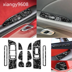 10Pcs Forged Carbon Interior Door Panel Set Trim Kits for Dodge Challenger 2015+ - Bild 1 von 13