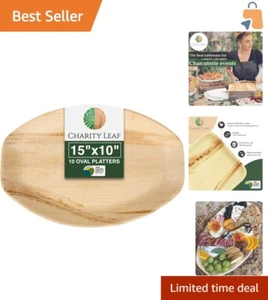 10 Durable Palm Leaf Serving Trays - Perfect for Charcuterie Boards and Events - Picture 1 of 7