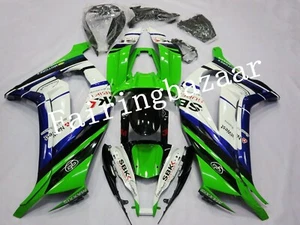 Fit for 2011-2015 ZX10R SBK White Green Blue ABS Injection Bodywork Fairing Kit - Foto 1 di 6