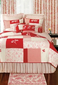 Colonial Williamsburg Brighton Blocks Red King Quilt - Picture 1 of 1