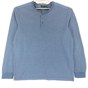 Pullover Marc Anthony Para Hombre 2XL Henley Azul Poli Algodón Tejido Rayas Manga Larga - Imagen 1 de 8