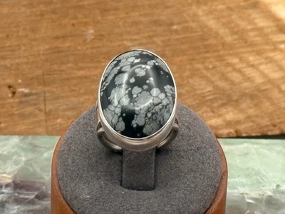 Anillo Jay King DTR Mine Finds Snowflake Obsidian Plata Esterlina Talla 6--2011.25 Foto 1 de 4