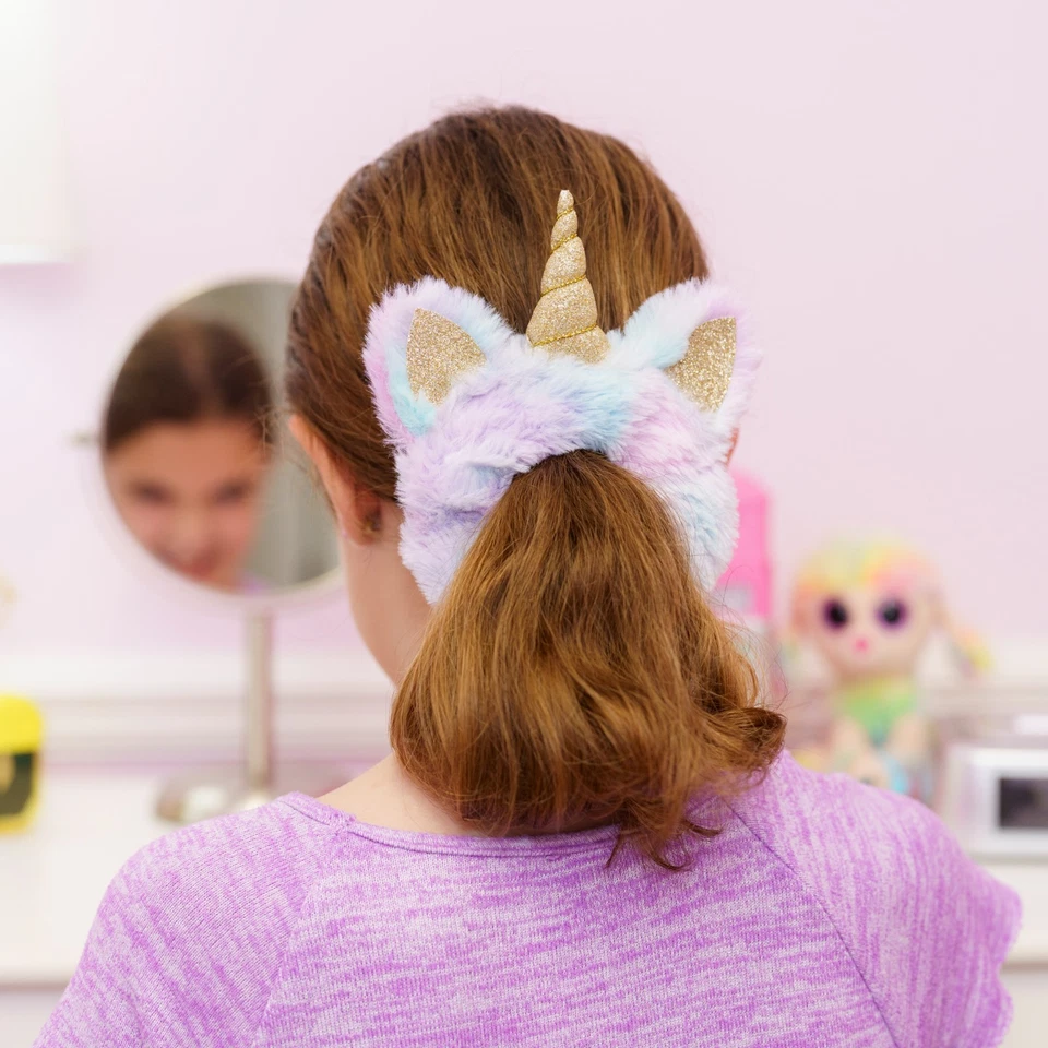 Unicorn Scrunchie – Gold or Silver Horn | Hair Tie Gift | Girls Stocking Stuffer - Image 1 of 1
