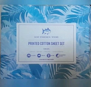 BRANDNEU SOUTHERN TIDE DOPPELGRÖSSE LAKEN SET TROPISCH BLAU - Bild 1 von 3