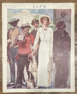 Life Magazine - Oct 16, 1913 - Complete w /Lowell Cover - Four Voters - Image 1 of 4