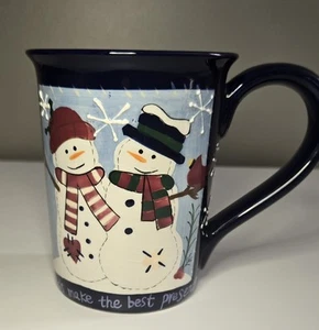 Taza St. Nicholas Square muñeco de nieve 3D copos de nieve multicolor predominantemente azul - Imagen 1 de 11