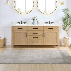 Solana 72" Wood Vanity Base in Weathered Fir without Top and Sink no Mirror - Picture 1 of 12