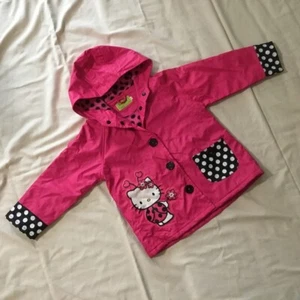 Hello Kitty Marienkäfer Mädchen Kinder Regenjacke Mantel rosa 3T wind wasserabweisend - gebraucht, in einwandfreiem Zustand - Bild 1 von 2