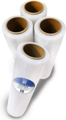 18" Stretch Film/Wrap 80 Gauge 1200ft 500% Stretch Clear Pack of 4 Rolls - Image 1 of 4