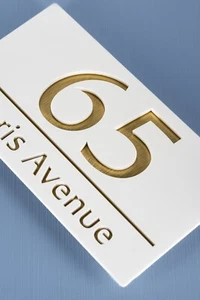 Laser Cut House Signs Matt White Gold Door Number Address Plaques Numbers - Picture 1 of 7