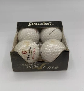 RARE Vintage 1960's Sleeve 4 Balls Spalding Super Kro-Flite Golf Balls New/Old - Picture 1 of 6