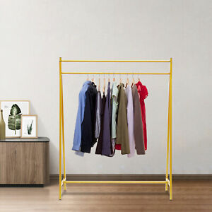 Modern Heavy Duty Metal Garment Rack Retail Display Clothing Floor-standing Gold