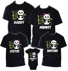 Family Matching Panda Birthday Party T-shirts Shirt Celebration Reunion Kids Boy - Picture 1 of 8