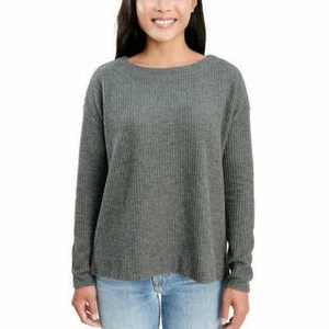 Splendid Women's Size:LARGE Color: GRAY Thermal Waffle Top - Picture 1 of 3