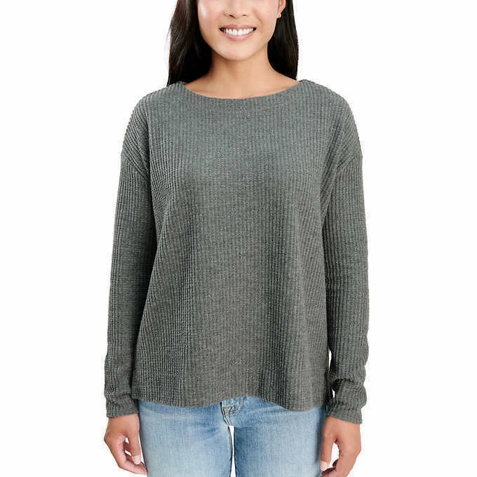 Splendid Women's Size:LARGE Color: GRAY Thermal Waffle Top - Image 1 of 3