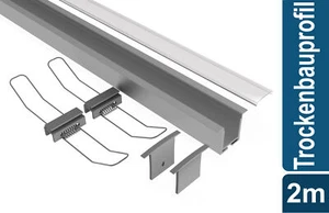 Led Alu Profil 2 m EK Set Strip / Streifen 18 mm breit | Abdeckung mattiert - Bild 1 von 6