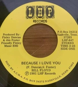 Bill Floyd - Living A Re-Run / Because I Love You LHP Records lhp-847 EX - Picture 1 of 4