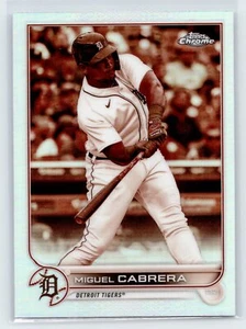 2022 Topps Chrome Miguel Cabrera #96 Sepia Refractor SP Short Print Tigers - Picture 1 of 2