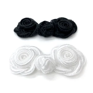 10 Pairs Rose Flower Frog Button Craft for Qipao Dress Cheongsam DIY Vintage New - Picture 1 of 12