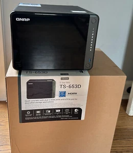 QNAP TS-653D 6-bay NAS, 16GB RAM (Quad-Core Intel,dual 2.5GBe ports,PCIe,4k HDMI - Photo 1/2