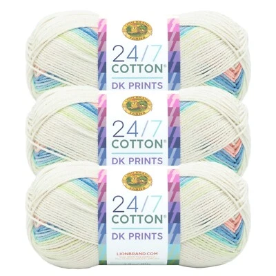 (3 Pack) Lion Brand Yarn 769-500Y 24/7 Cotton DK Yarn, Cool Breeze - Image 1 of 4