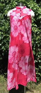 Hawaiian Surf Pacific Sportswear 1960's Vintage PINK Print Dress Maxi Tiki - Picture 1 of 7