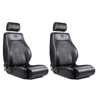 SAAS Trax 4X4 Seats (2) Premium Black Leather ADR Compliant - image 1 of 4