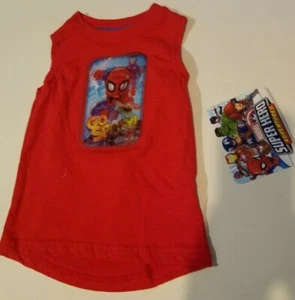 Toddler Boys Marvel Super Hero Red Tank with 3D P icture Size 18M 2T 3T 5T - Picture 1 of 5