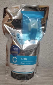 Epson Cyan mit Chip UltraChrome DS Tinte 1 Liter 1000 ml Farbstoff Sublimation T741 F9200 - Bild 1 von 1