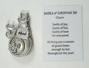 i1 Noel SWIRLS OF CHRISTMAS JOY Schneemann Taschenanhänger Figur Ganz - Bild 1 von 5