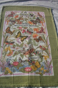 Vintage Print Towel British Butterflies Moths Elgate Products TW310 - Picture 1 of 12