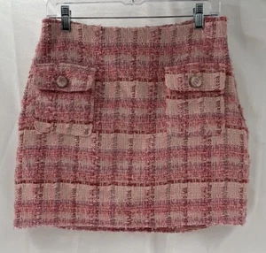 Minifalda Endless Rose Anthropologie para mujer talla M tweed boucle rosa brillante nueva - Imagen 1 de 19