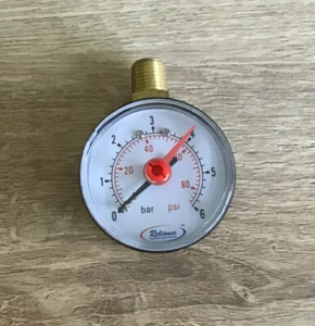 Reliance Water Controls RWC Pressure Gauge, 50mm Dial 0-6 Bar+psi TOP 1/4” BSPT - Picture 1 of 4